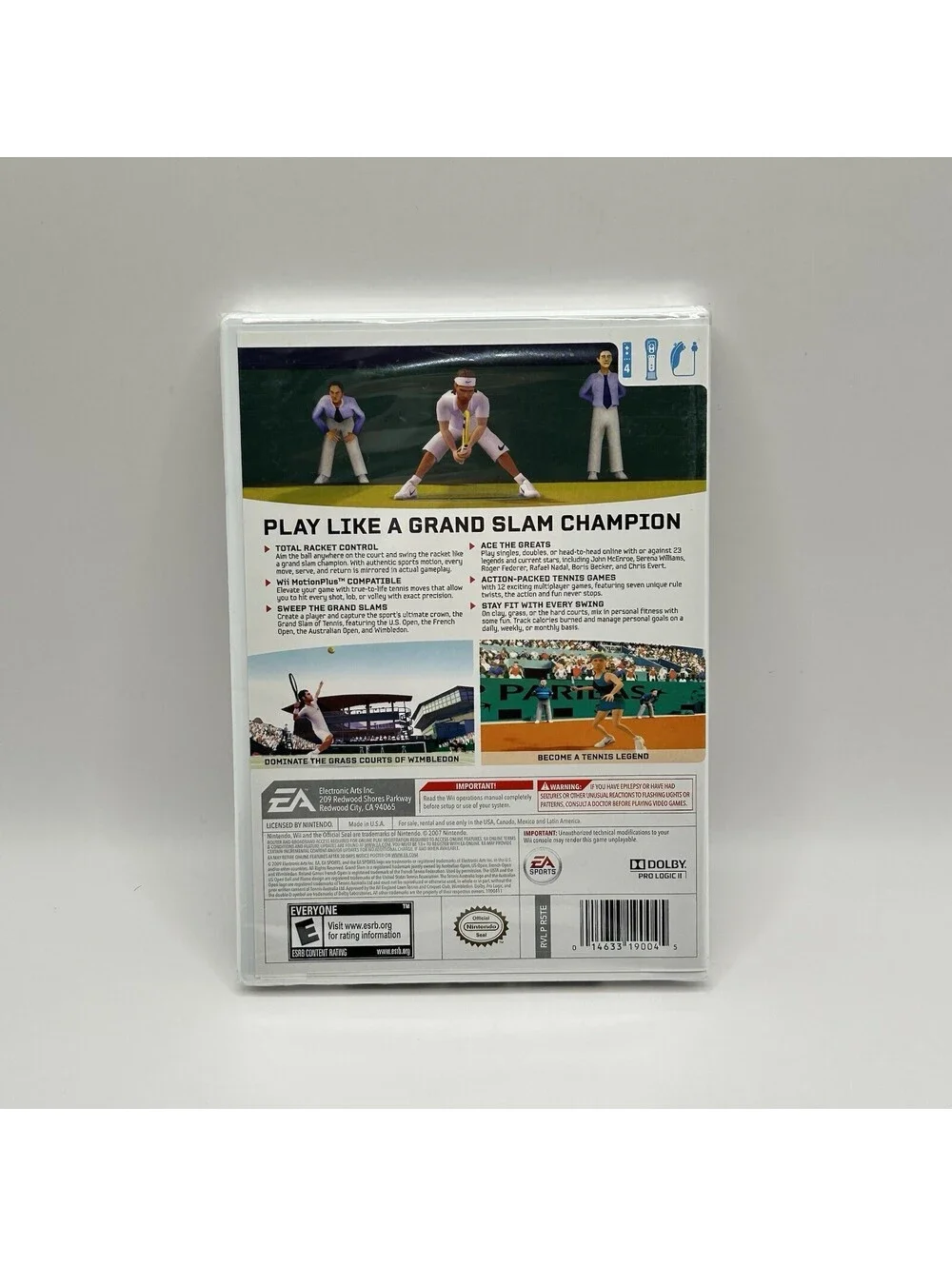GRAND SLAM TENNIS ~ Nintendo Wii ~ Brand New / Factory Sealed ~ WI FI Compatible